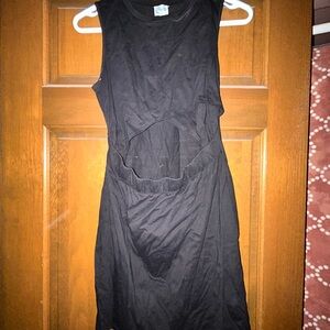 Blue Rain Black Pleated Sheath Dress